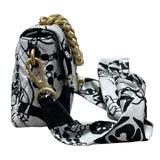 シャネル CHANEL ミニマトラッセトップハンドル ブラック・ホワイト　GD金具 ファブリック レディース ショルダーバッグ