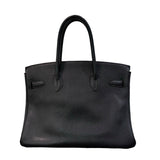 エルメス HERMES バーキン30 □M刻印 ブラック×シルバー金具 トゴ レディース ハンドバッグ