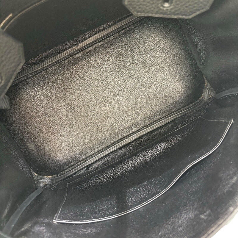 エルメス HERMES バーキン30 □M刻印 ブラック×シルバー金具 トゴ レディース ハンドバッグ
