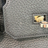 エルメス HERMES バーキン30 □M刻印 ブラック×シルバー金具 トゴ レディース ハンドバッグ