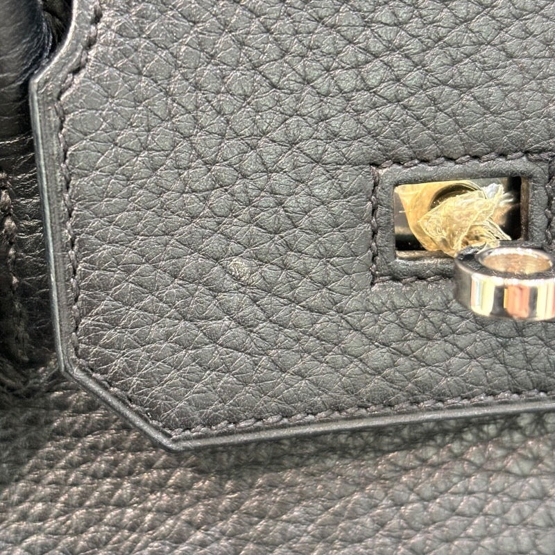 エルメス HERMES バーキン30 □M刻印 ブラック×シルバー金具 トゴ レディース ハンドバッグ