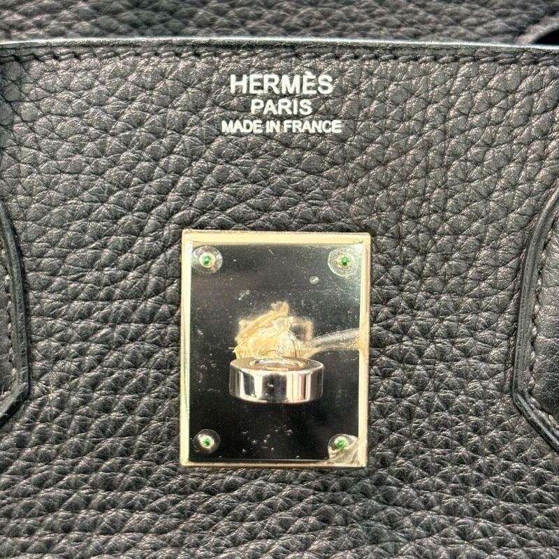 エルメス HERMES バーキン30 □M刻印 ブラック×シルバー金具 トゴ レディース ハンドバッグ
