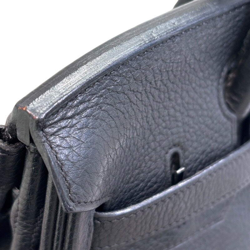エルメス HERMES バーキン30 □M刻印 ブラック×シルバー金具 トゴ レディース ハンドバッグ