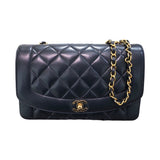 シャネル CHANEL ダイアナ25 A01165 24番台 ブラック×ゴールド金具 ラムスキン レディース ショルダーバッグ