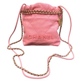 シャネル CHANEL CHANEL22ミニ AS3980 ピンク x ゴールド金具 シャイニーカーフ レディース ショルダーバッグ