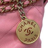 シャネル CHANEL CHANEL22ミニ AS3980 ピンク x ゴールド金具 シャイニーカーフ レディース ショルダーバッグ