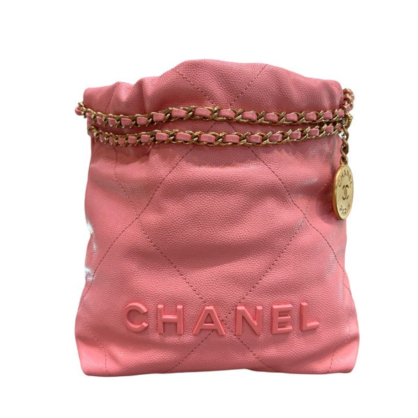 シャネル CHANEL CHANEL22ミニ AS3980 ピンク x ゴールド金具 シャイニーカーフ レディース ショルダーバッグ