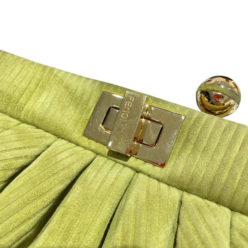 フェンディ FENDI ビーカブークリック 8BP118 グリーン　GD金具 スウェード レディース ショルダーバッグ