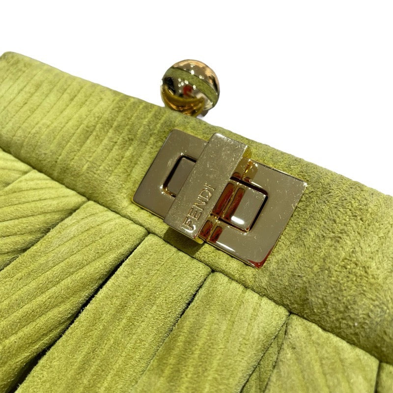 フェンディ FENDI ビーカブークリック 8BP118 グリーン　GD金具 スウェード レディース ショルダーバッグ