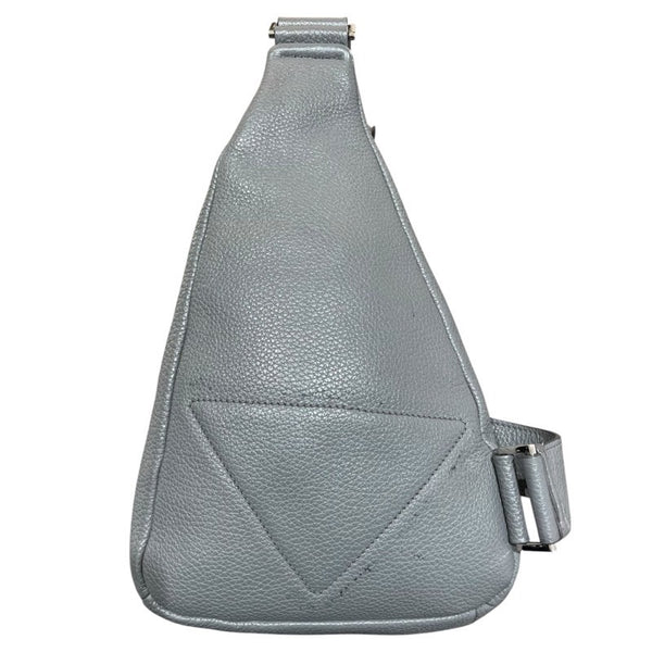 プラダ PRADA ショルダーバッグ グレー　SV金具 レザー メンズ ボディバッグ