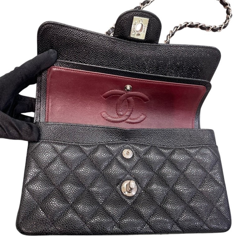 シャネル CHANEL マトラッセ23 A01113 16番台 ブラック×シルバー金具 キャビアスキン レディース ショルダーバッグ