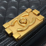 シャネル CHANEL ボーイシャネル20 A67085 ランダムシリアル ブラック×ゴールド金具 キャビアスキン レディース ショルダーバッグ