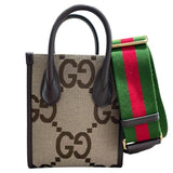 グッチ GUCCI ジャンボGGミニトートバッグ 699406 ブラウン　GD金具 GGキャンパス ユニセックス ショルダーバッグ