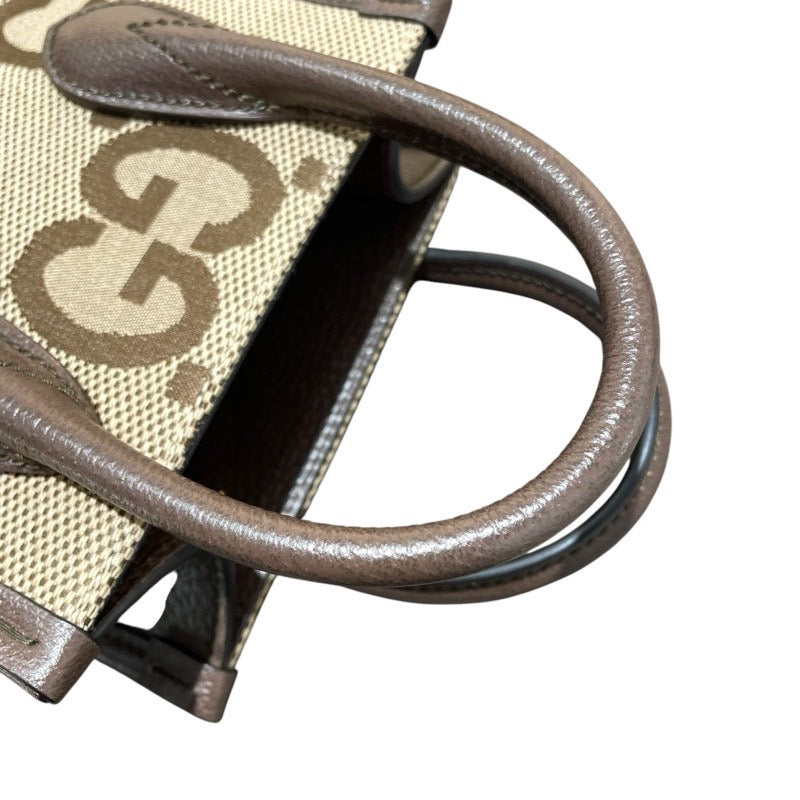 グッチ GUCCI ジャンボGGミニトートバッグ 699406 ブラウン　GD金具 GGキャンパス ユニセックス ショルダーバッグ