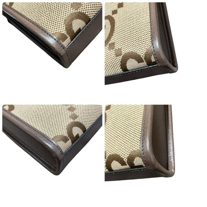 グッチ GUCCI ジャンボGGミニトートバッグ 699406 ブラウン　GD金具 GGキャンパス ユニセックス ショルダーバッグ
