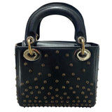 クリスチャン・ディオール Christian Dior レディーディオールミニ ブラック　GD金具 カーフ/ビーズ レディース ショルダーバッグ
