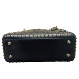 クリスチャン・ディオール Christian Dior レディーディオールミニ ブラック　GD金具 カーフ/ビーズ レディース ショルダーバッグ