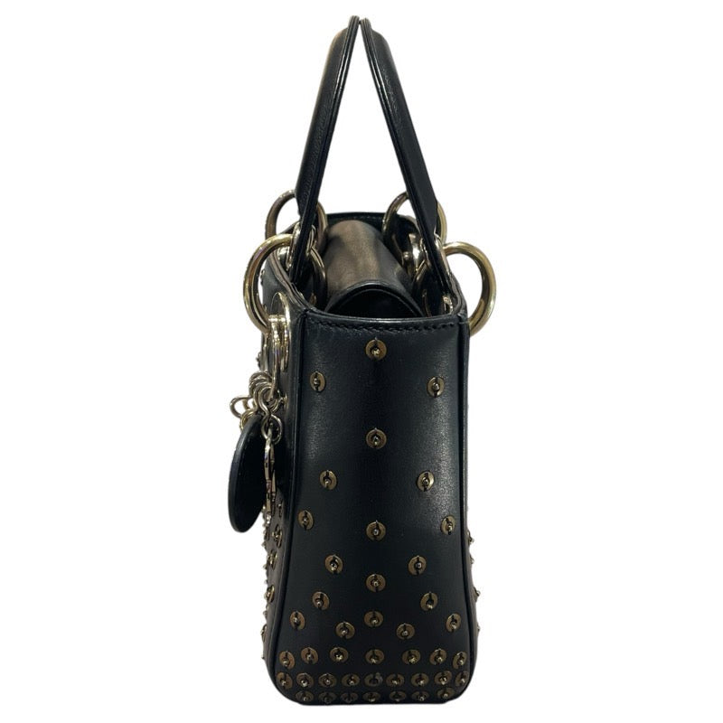 クリスチャン・ディオール Christian Dior レディーディオールミニ ブラック　GD金具 カーフ/ビーズ レディース ショルダーバッグ