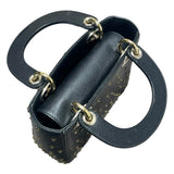 クリスチャン・ディオール Christian Dior レディーディオールミニ ブラック　GD金具 カーフ/ビーズ レディース ショルダーバッグ