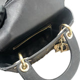クリスチャン・ディオール Christian Dior レディーディオールミニ ブラック　GD金具 カーフ/ビーズ レディース ショルダーバッグ