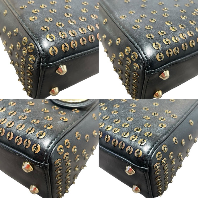 クリスチャン・ディオール Christian Dior レディーディオールミニ ブラック　GD金具 カーフ/ビーズ レディース ショルダーバッグ