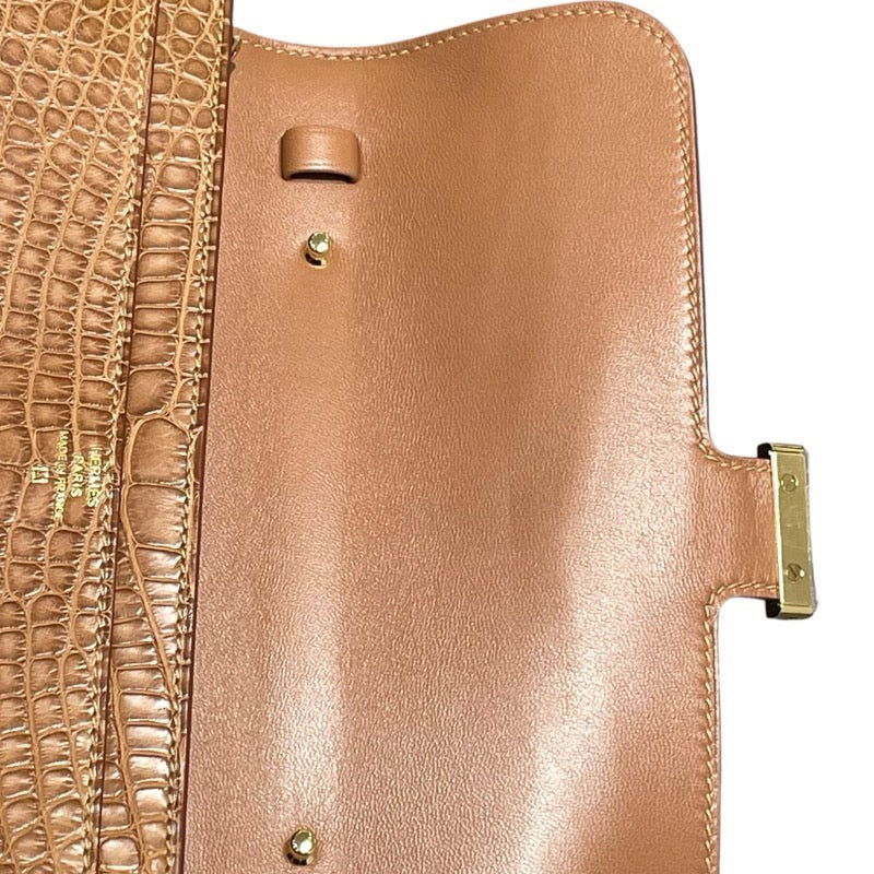 エルメス HERMES コンスタンスロングトゥーゴー ゴールド アリゲーターマット/B刻/GD金具 ユニセックス ショルダーバッグ