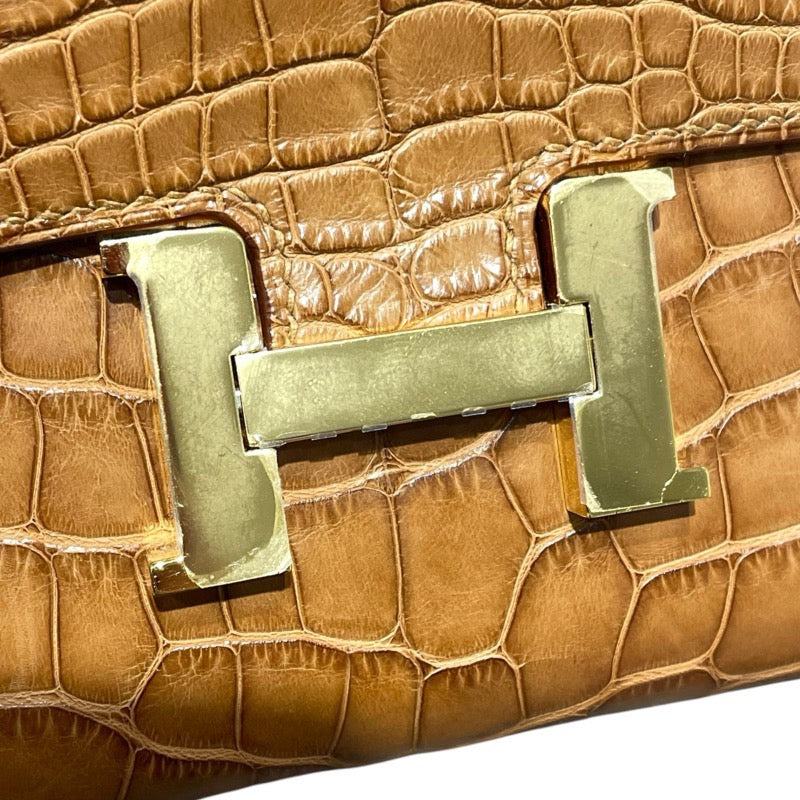 エルメス HERMES コンスタンスロングトゥーゴー ゴールド アリゲーターマット/B刻/GD金具 ユニセックス ショルダーバッグ