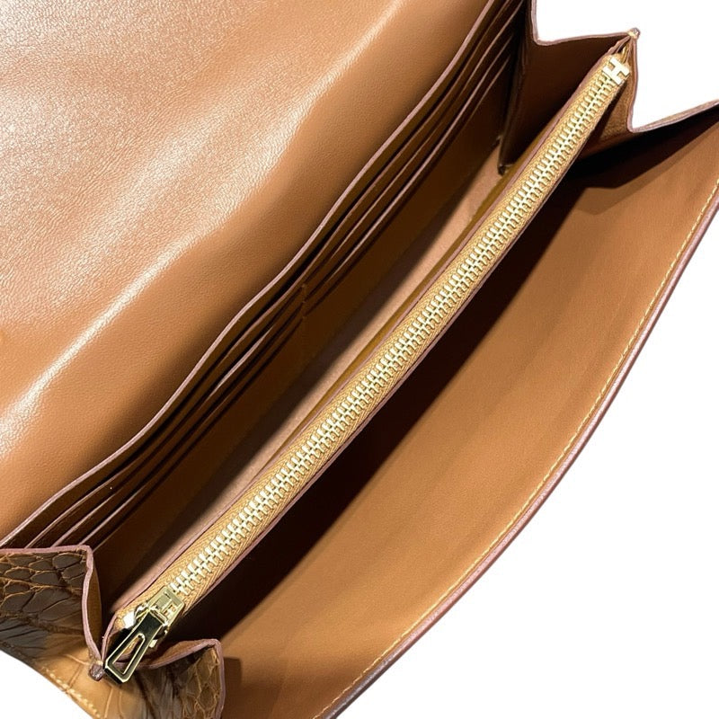 エルメス HERMES コンスタンスロングトゥーゴー ゴールド アリゲーターマット/B刻/GD金具 ユニセックス ショルダーバッグ