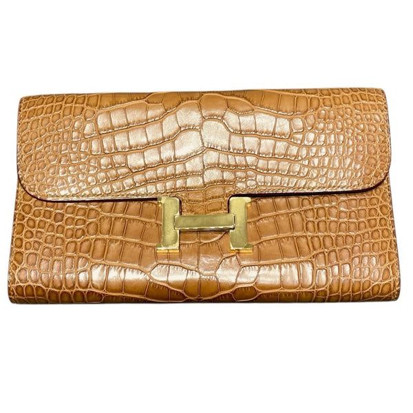 エルメス HERMES コンスタンスロングトゥーゴー ゴールド アリゲーターマット/B刻/GD金具 ユニセックス ショルダーバッグ