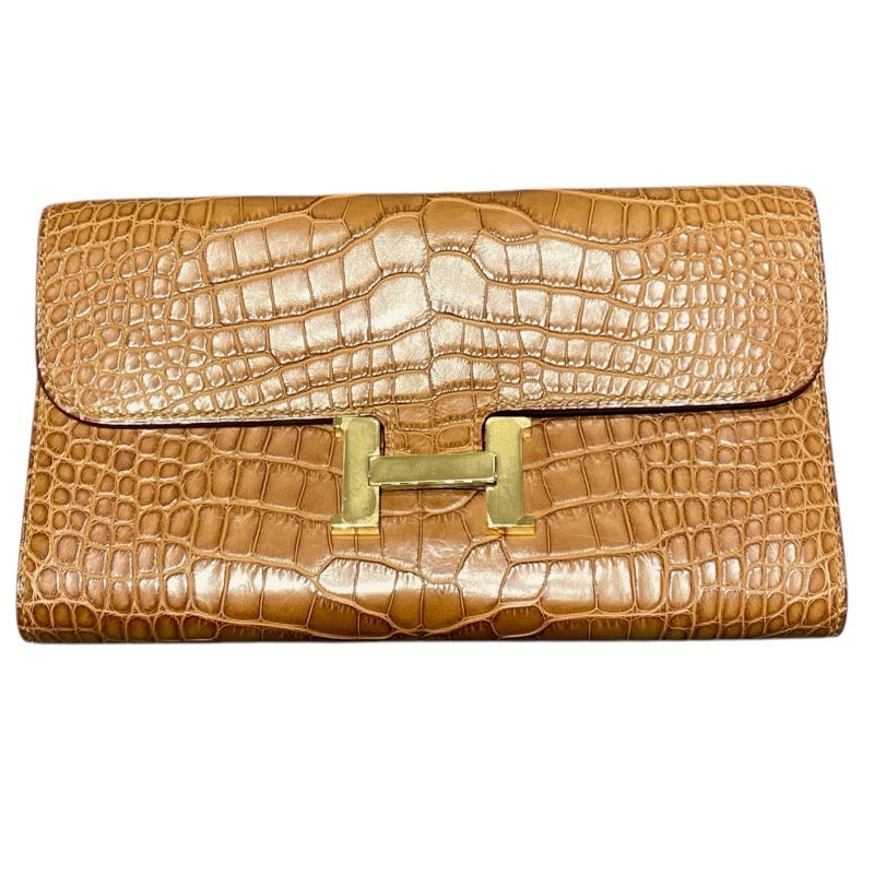 エルメス HERMES コンスタンスロングトゥーゴー ゴールド アリゲーターマット/B刻/GD金具 ユニセックス ショルダーバッグ