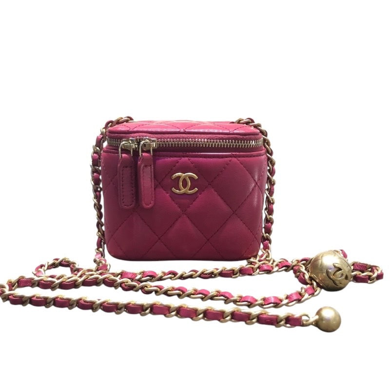 シャネル CHANEL スモールバニティバッグ AP1447 ピンク　GD金具 ラムスキン レディース ショルダーバッグ