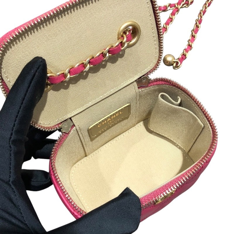 シャネル CHANEL スモールバニティバッグ AP1447 ピンク　GD金具 ラムスキン レディース ショルダーバッグ