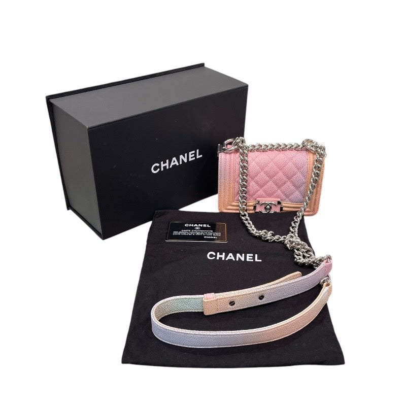 シャネル CHANEL ボーイシャネルミニ15 25番台 A97364 キャビアスキン レディース ショルダーバッグ