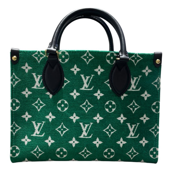 ルイ・ヴィトン LOUIS VUITTON オンザゴーPM M46216 グリーン ジャガード レディース ショルダーバッグ