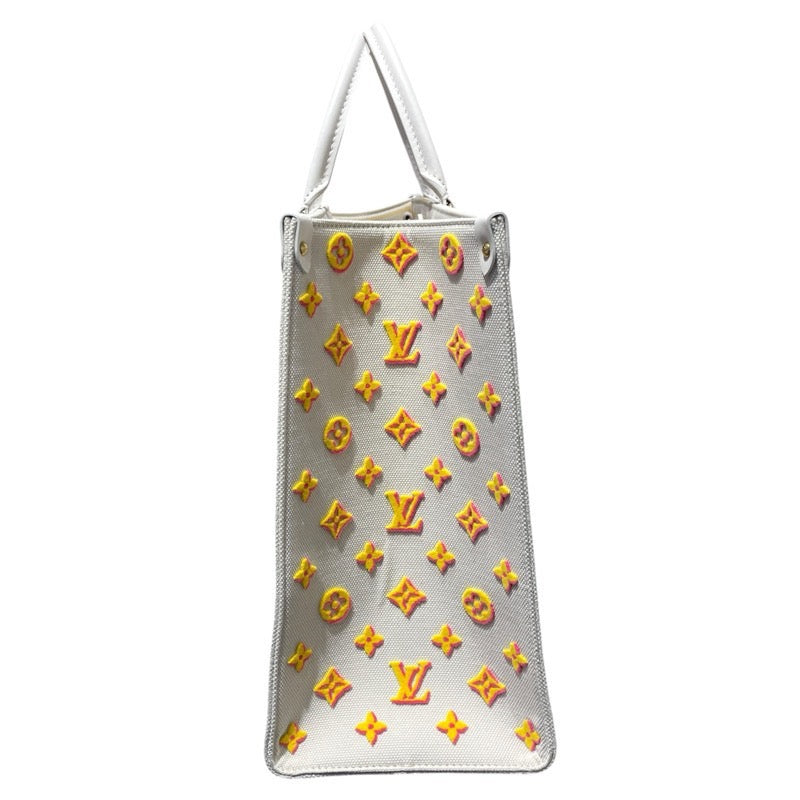 ルイ・ヴィトン LOUIS VUITTON オンザゴーGM　ハワイ限定 M20806 ホワイト キャンパス ユニセックス トートバッグ