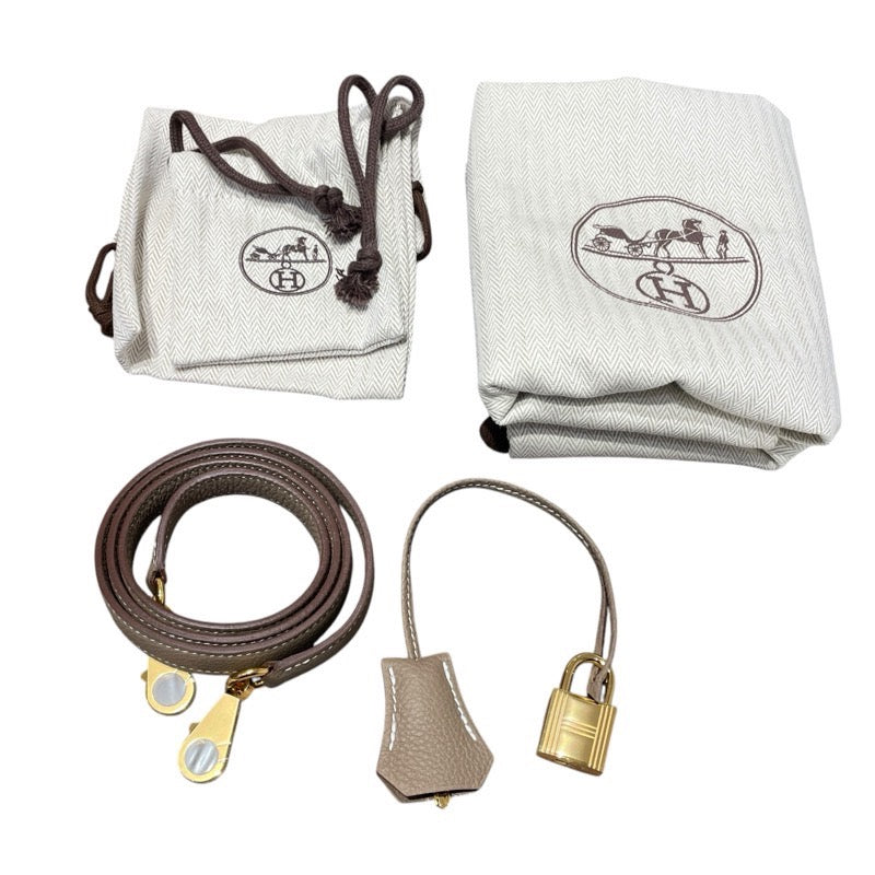 エルメス HERMES ケリー25　内縫い W刻 エトープ　GD金具 トゴ レディース ショルダーバッグ