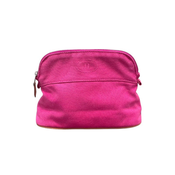 エルメス HERMES ボリードポーチPM ホットピンク×SV金具 トワル レディース ポーチ
