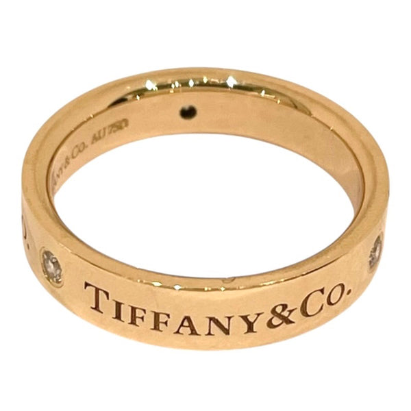 ティファニー TIFFANY＆CO フラットバンド3Pダイヤリング #49 750PG ジュエリー