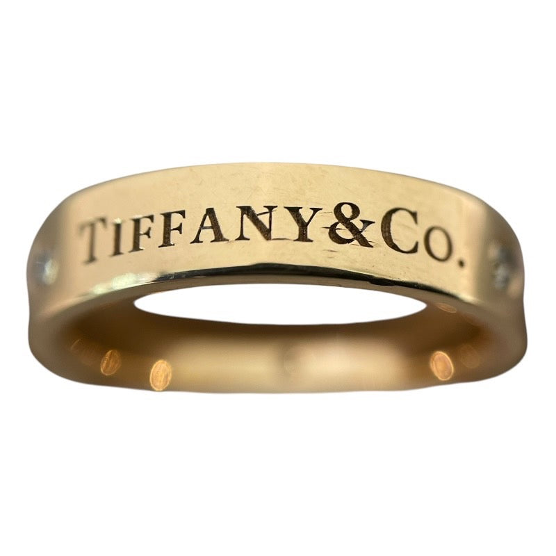 ティファニー TIFFANY＆CO フラットバンド3Pダイヤリング #49 750PG ジュエリー