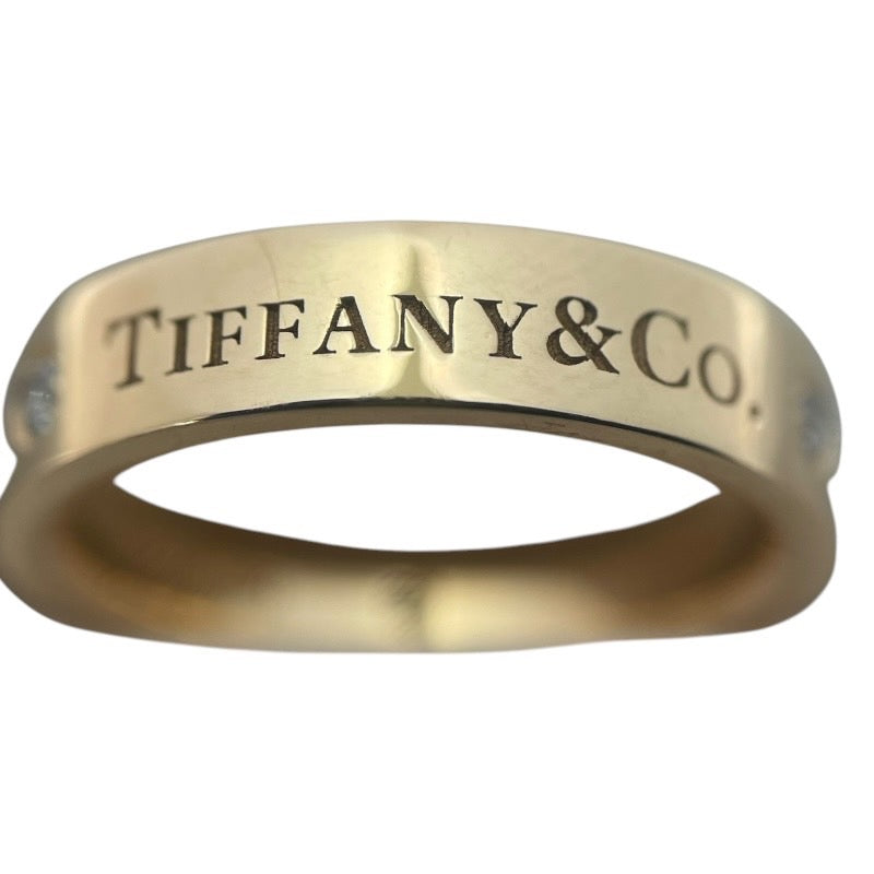 ティファニー TIFFANY＆CO フラットバンド3Pダイヤリング #49 750PG ジュエリー