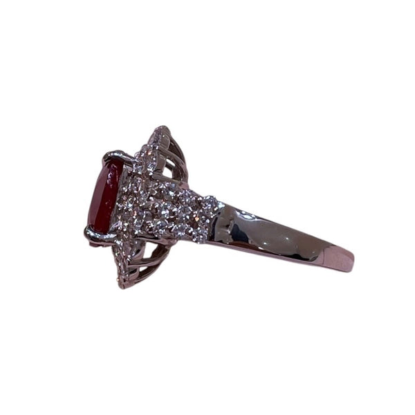 ピジョンブラッド ルビー非加熱リング #14 ルビー4.03ct Pt900/ルビー/ダイヤモンド ルビー ジュエリー