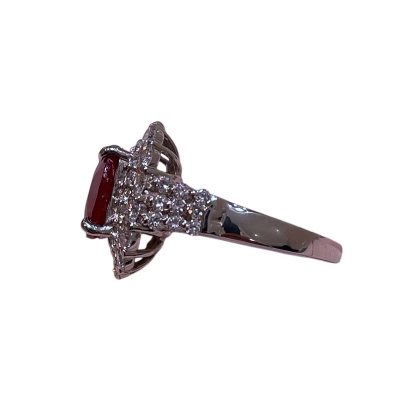 ピジョンブラッド ルビー非加熱リング #14 ルビー4.03ct Pt900/ルビー/ダイヤモンド ルビー ジュエリー