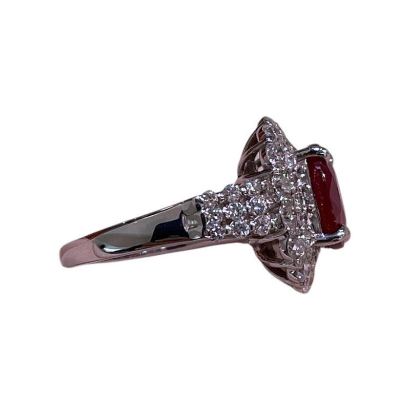 ピジョンブラッド ルビー非加熱リング #14 ルビー4.03ct Pt900/ルビー/ダイヤモンド ルビー ジュエリー