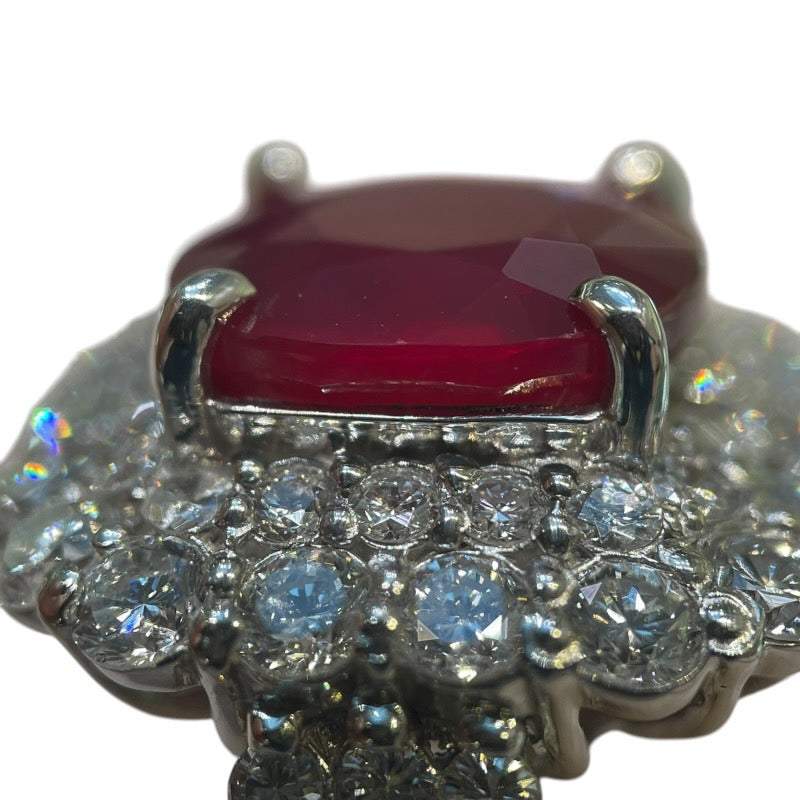ピジョンブラッド ルビー非加熱リング #14 ルビー4.03ct Pt900/ルビー/ダイヤモンド ルビー ジュエリー