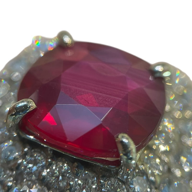 ピジョンブラッド ルビー非加熱リング #14 ルビー4.03ct Pt900/ルビー/ダイヤモンド ルビー ジュエリー