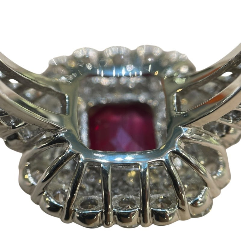 ピジョンブラッド ルビー非加熱リング #14 ルビー4.03ct Pt900/ルビー/ダイヤモンド ルビー ジュエリー