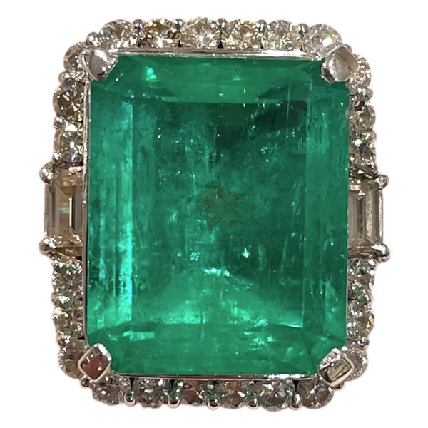 エメラルドリング #12.5 エメラルド17.3ct Pt900/エメラルド/ダイヤモンド エメラルド ジュエリー