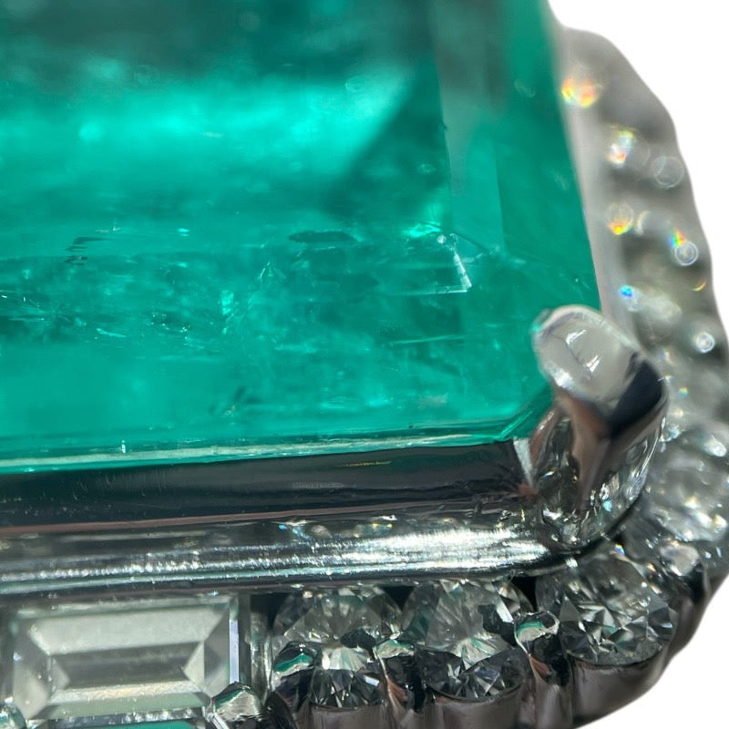 エメラルドリング #12.5 エメラルド17.3ct Pt900/エメラルド/ダイヤモンド エメラルド ジュエリー