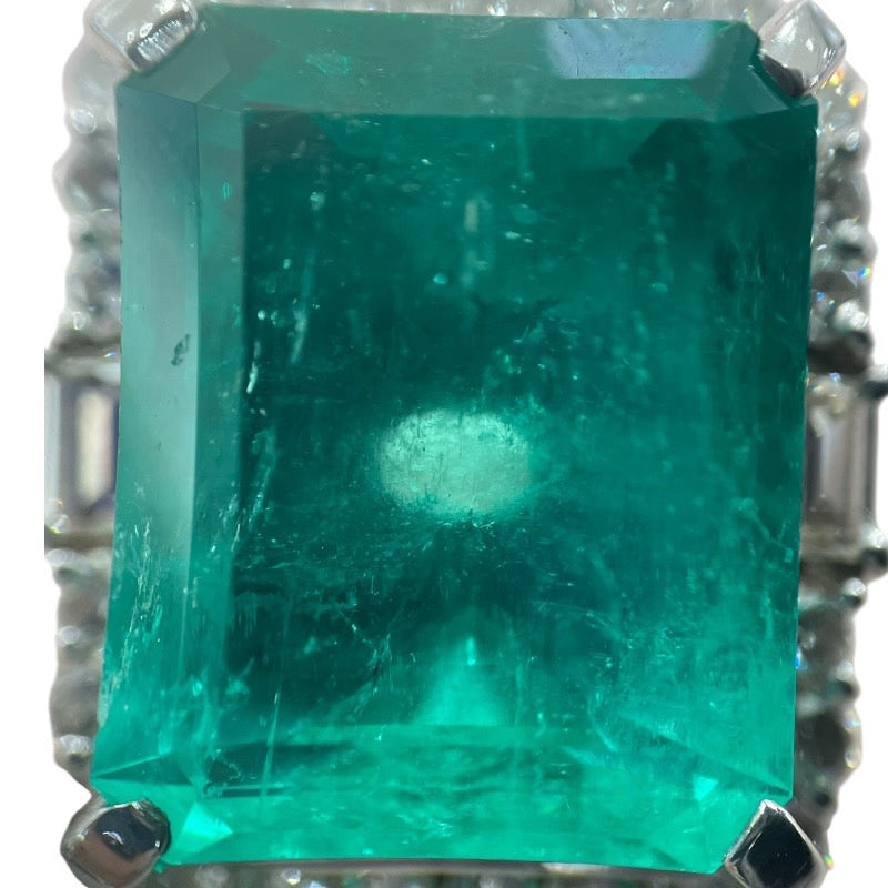 エメラルドリング #12.5 エメラルド17.3ct Pt900/エメラルド/ダイヤモンド エメラルド ジュエリー