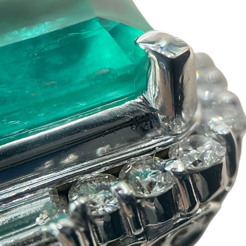 エメラルドリング #12.5 エメラルド17.3ct Pt900/エメラルド/ダイヤモンド エメラルド ジュエリー